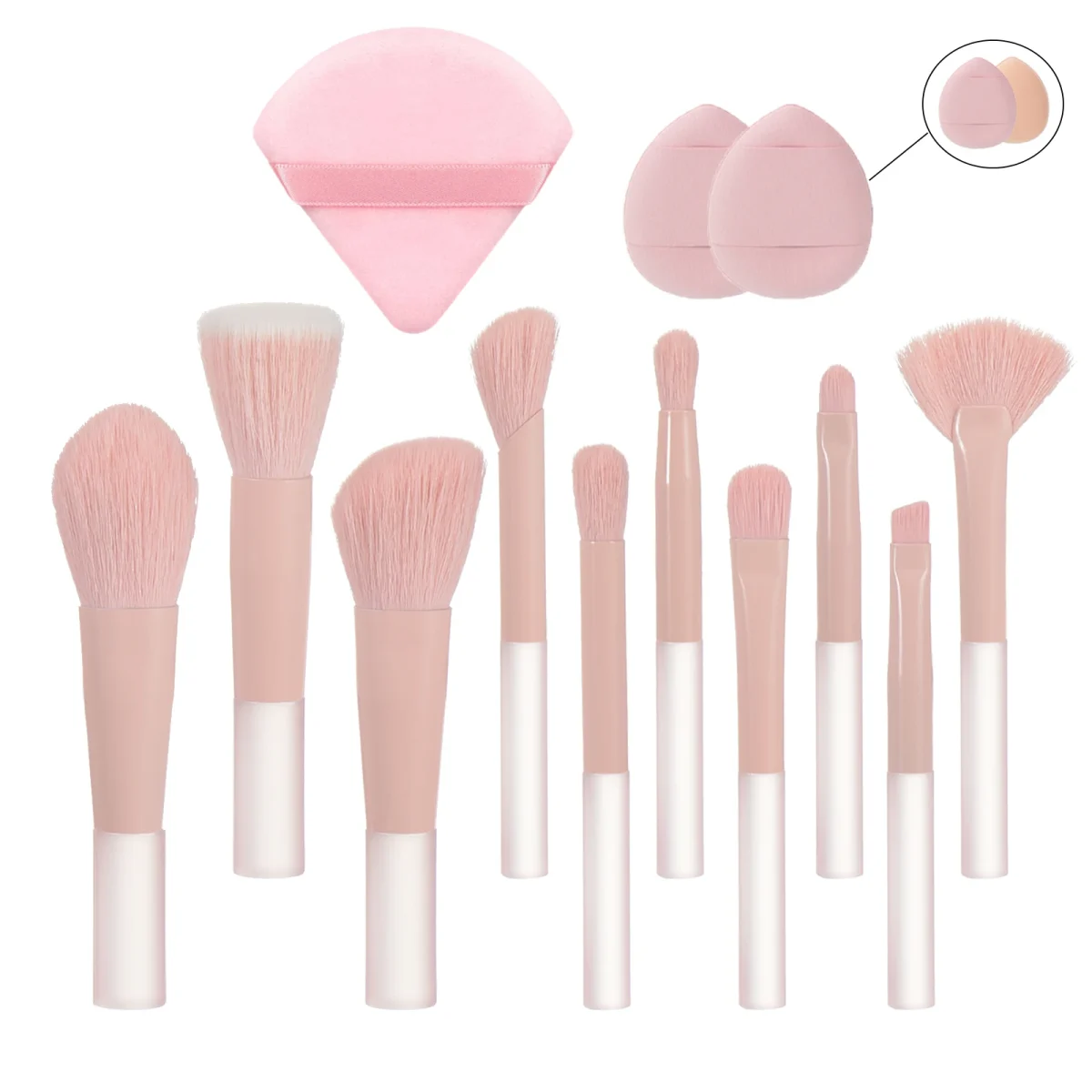10 color Mini makeup brush Travel portable Makeup Tool Makeup Puff - Palm Brush Professional Makeup tool set Christmas gift - Image 17