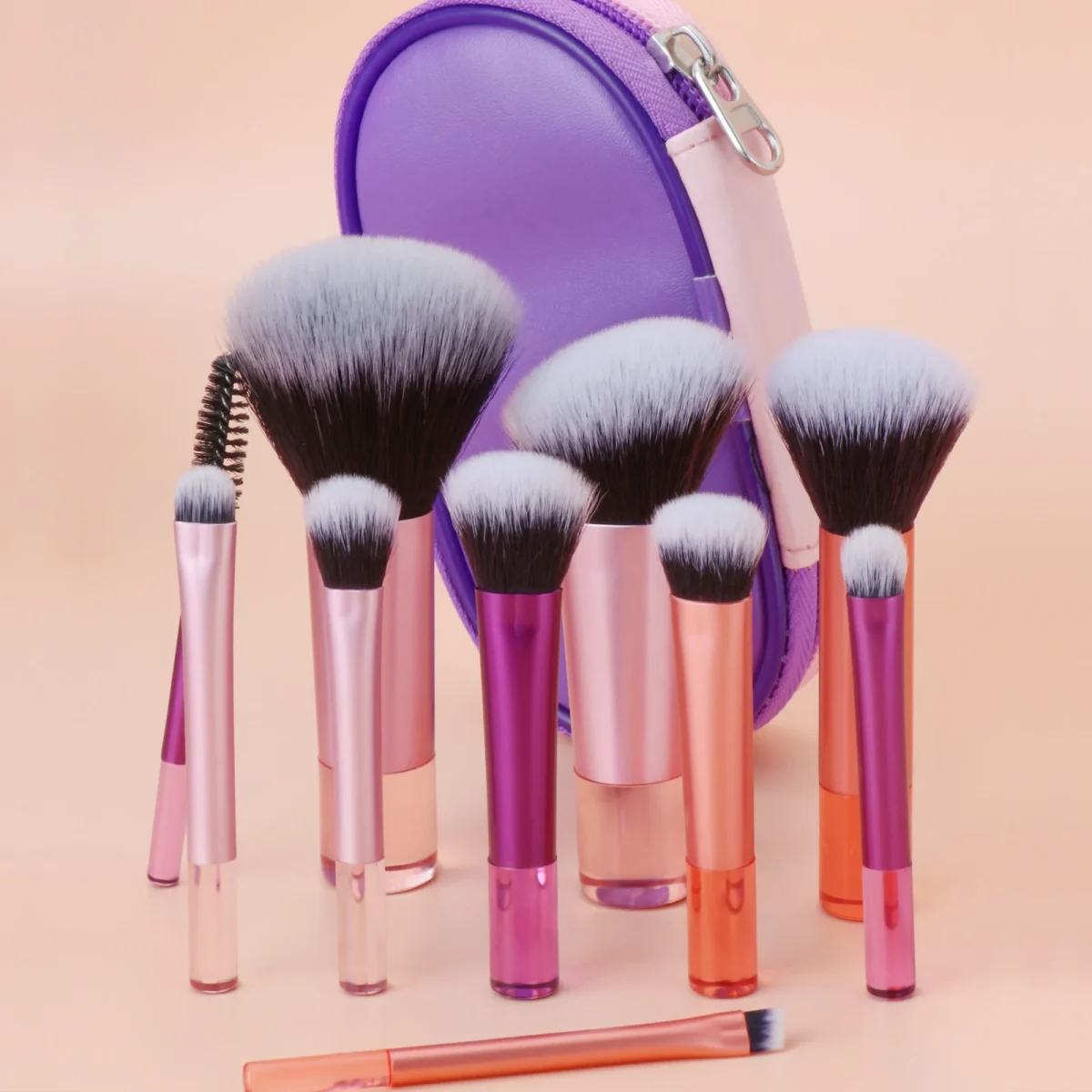 10 color Mini makeup brush Travel portable Makeup Tool Makeup Puff - Palm Brush Professional Makeup tool set Christmas gift - Image 37