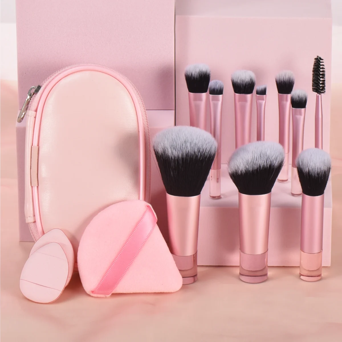 10 color Mini makeup brush Travel portable Makeup Tool Makeup Puff - Palm Brush Professional Makeup tool set Christmas gift - Image 46