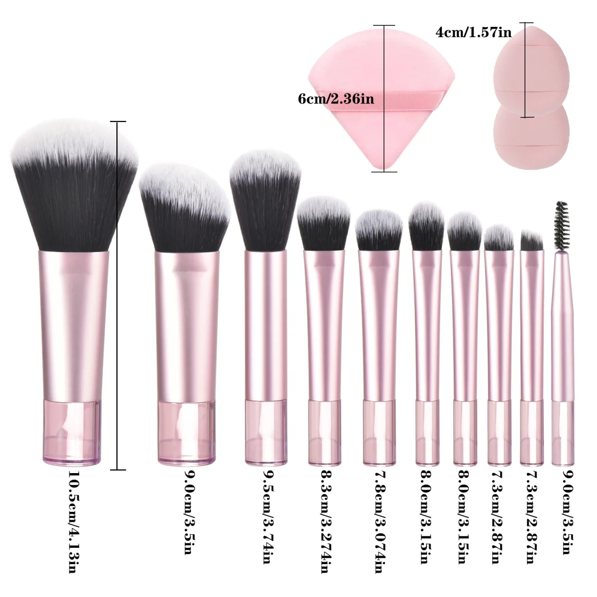10 color Mini makeup brush Travel portable Makeup Tool Makeup Puff - Palm Brush Professional Makeup tool set Christmas gift - Image 22