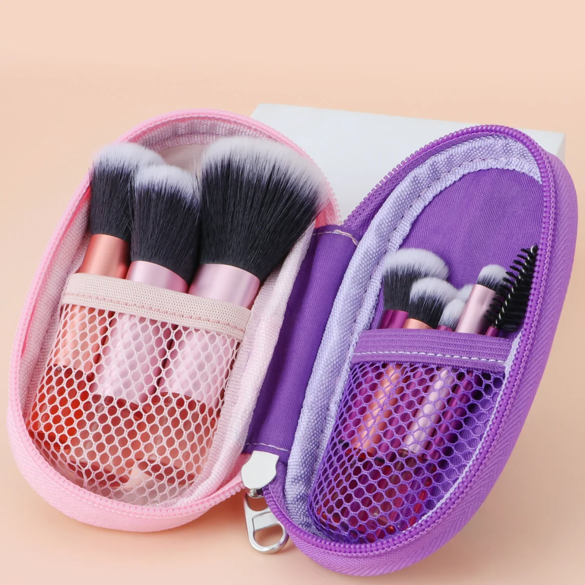 10 color Mini makeup brush Travel portable Makeup Tool Makeup Puff - Palm Brush Professional Makeup tool set Christmas gift - Image 5