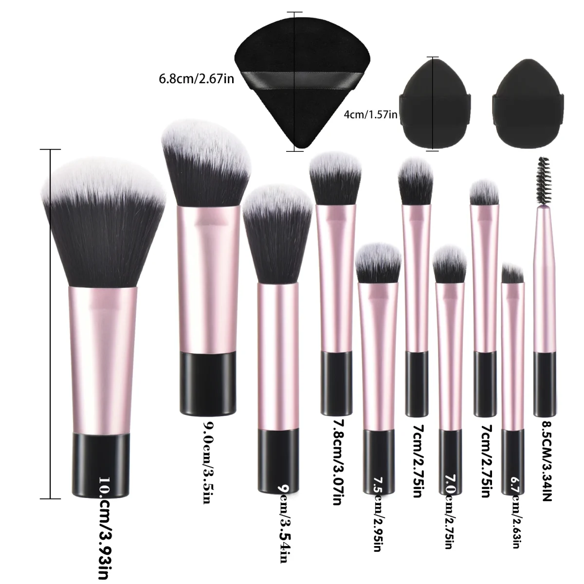 10 color Mini makeup brush Travel portable Makeup Tool Makeup Puff - Palm Brush Professional Makeup tool set Christmas gift - Image 26