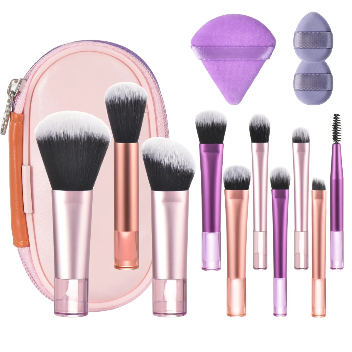 10 color Mini makeup brush Travel portable Makeup Tool Makeup Puff - Palm Brush Professional Makeup tool set Christmas gift - Image 7