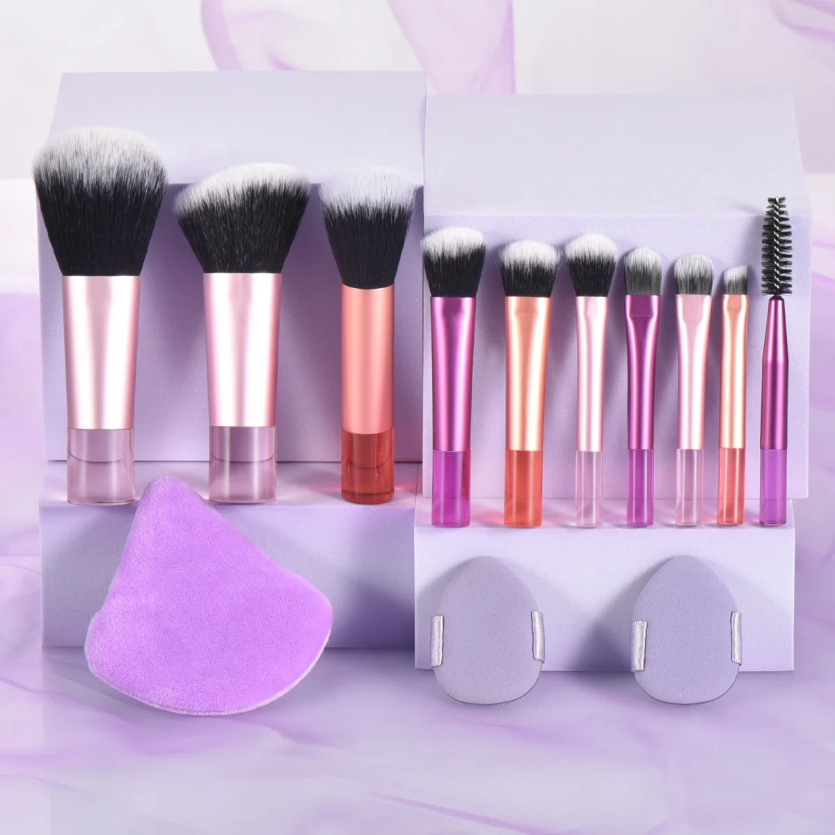 10 color Mini makeup brush Travel portable Makeup Tool Makeup Puff - Palm Brush Professional Makeup tool set Christmas gift - Image 36