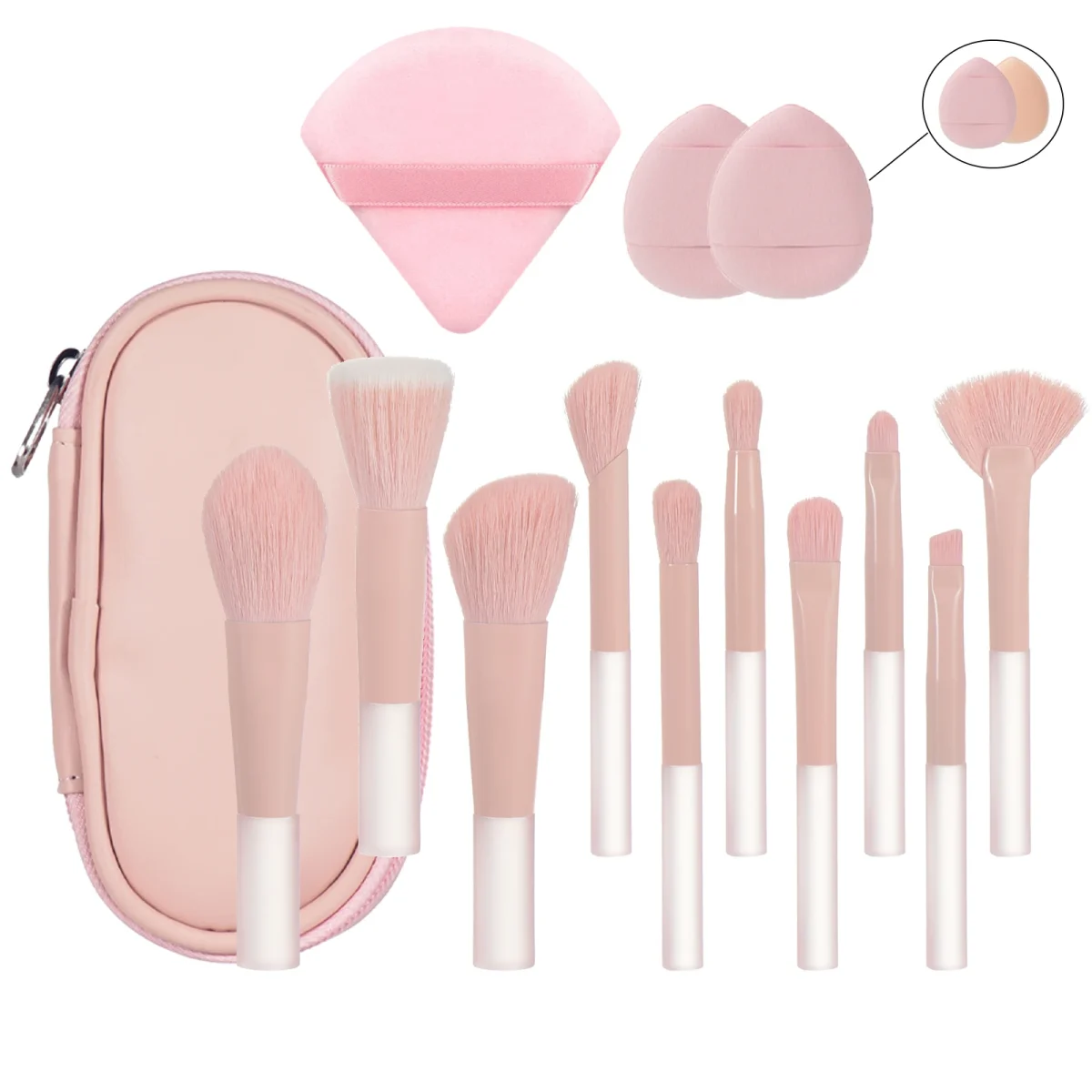 10 color Mini makeup brush Travel portable Makeup Tool Makeup Puff - Palm Brush Professional Makeup tool set Christmas gift - Image 27
