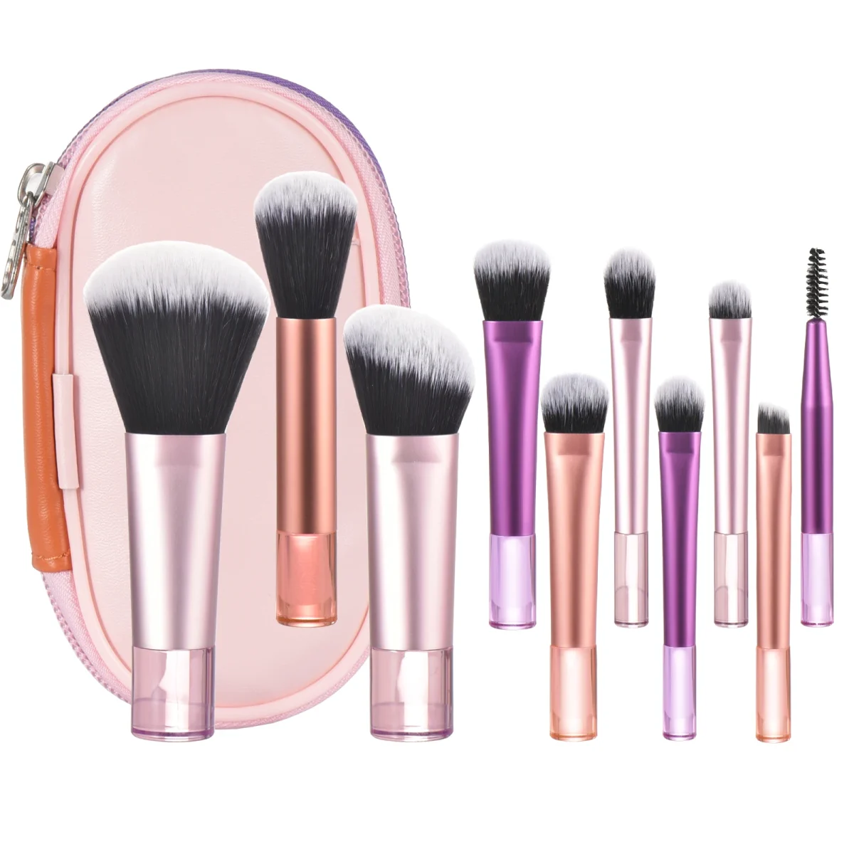 10 color Mini makeup brush Travel portable Makeup Tool Makeup Puff - Palm Brush Professional Makeup tool set Christmas gift - Image 9