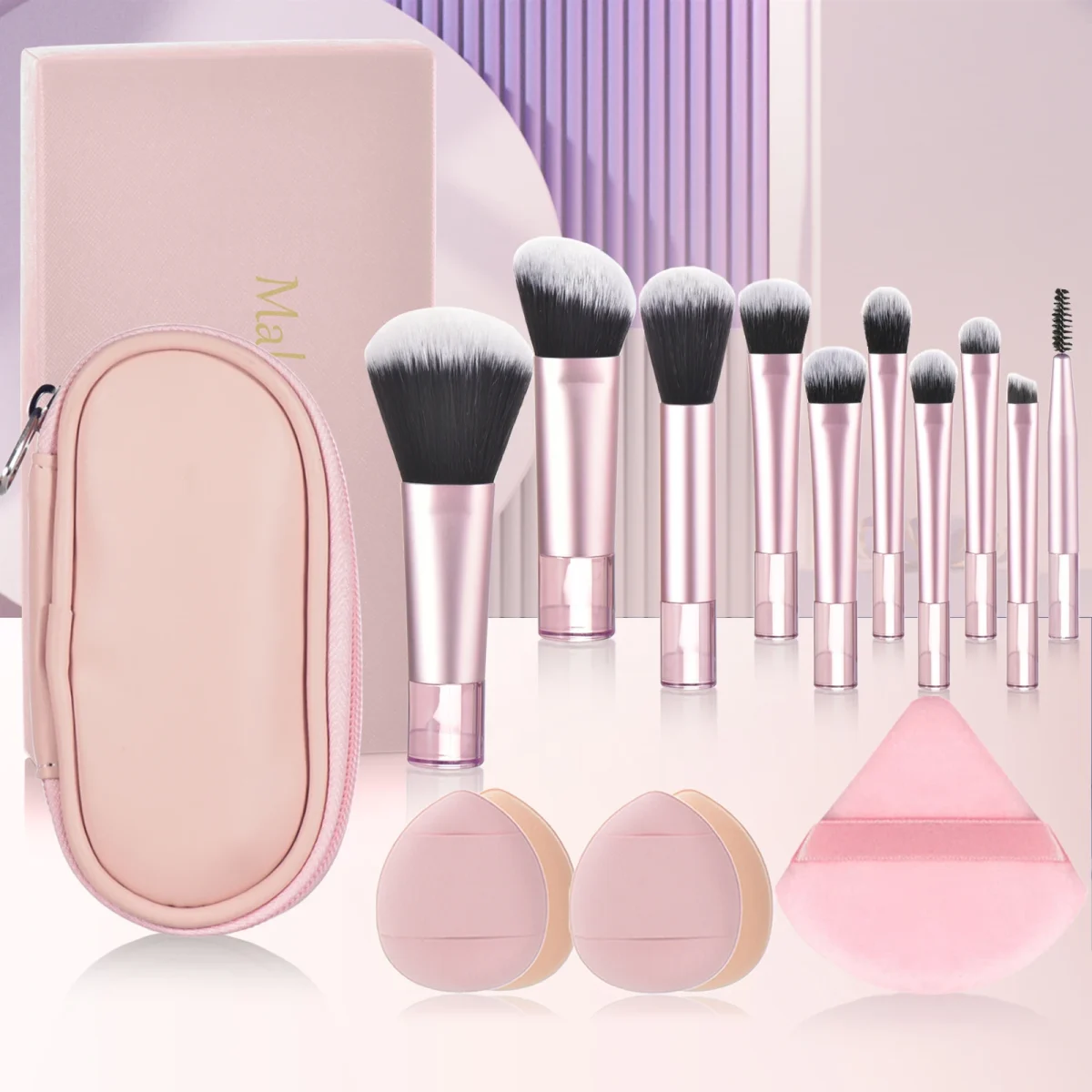 10 color Mini makeup brush Travel portable Makeup Tool Makeup Puff - Palm Brush Professional Makeup tool set Christmas gift - Image 33